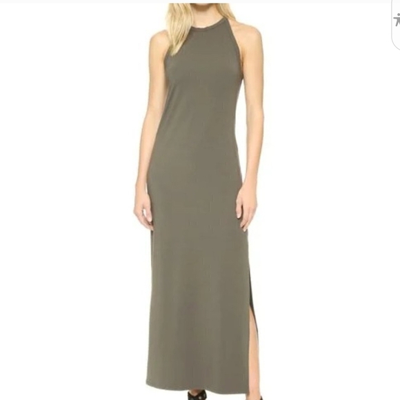 Theory Brown Halter Sheath Maxi Dress Casual - Picture 3 of 8